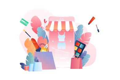 购物节网购电商购物活动矢量插画