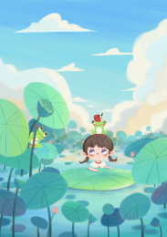 节气海报之荷叶田田