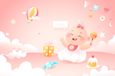 婴儿宝宝矢量插画