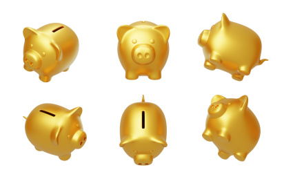 金融银行存款存钱罐理财猪3D