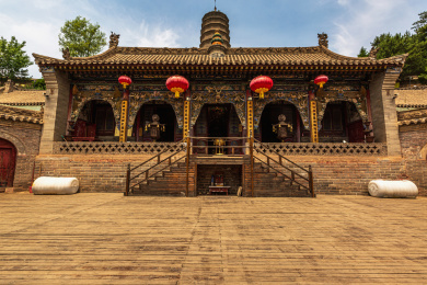 中国五台山尊胜寺风光