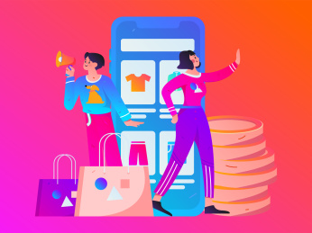 节日购物进行电商网购的人物扁平矢量概念运