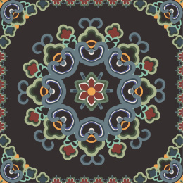 敦煌纹样四方连续图案无缝纹理图手账贴纸