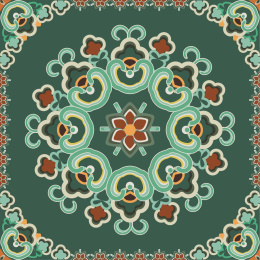 敦煌纹样四方连续图案无缝纹理图手账贴纸