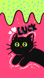 猫咪插画可爱宠物动物套装矢量图猫动物图案