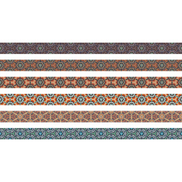 敦煌纹样二方连续图案无缝纹理图手账贴纸