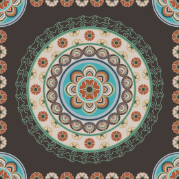 敦煌纹样四方连续图案无缝纹理图手账贴纸