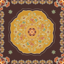 中式纹样四方连续图案无缝纹理图手账贴纸