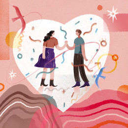 相爱的男人和女人手握手