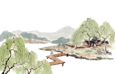 手绘水墨二十四节气插画雨水