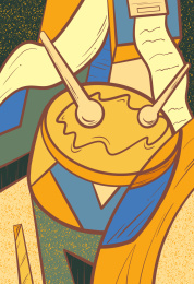 抽象装饰画音乐立体派军鼓