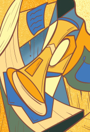 抽象装饰画音乐立体派唢呐