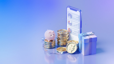 3D渲染手机金融理财主题插画