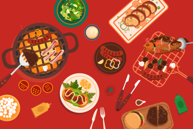 美食餐饮矢量插画