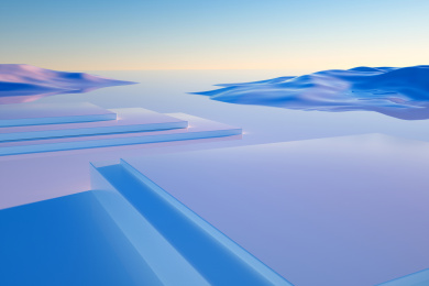 水面展示台空间背景3D渲染