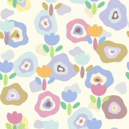 手绘卡通花朵插画花型图案