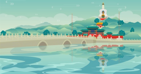 风潮北京北海公园插画