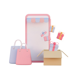 3D渲染促销购物主题插画