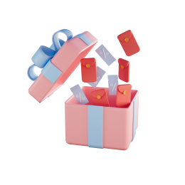 3d渲染红包礼盒插画