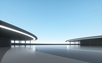 3d图形空间场景广场背景