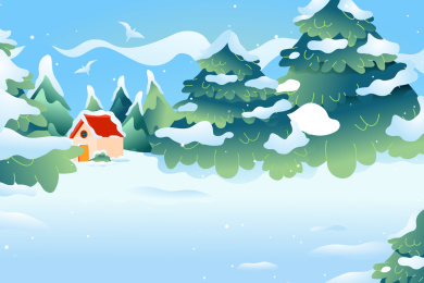 冬季风景背景矢量插画