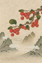 霜降寒露白露节气古风山水插画