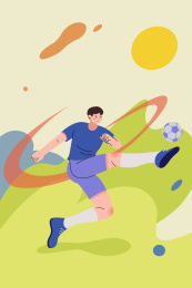 扁平足球运动比赛画面