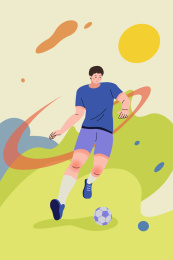 扁平足球运动比赛画面