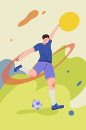 扁平足球运动比赛画面