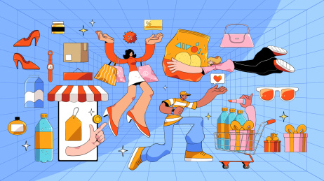 购物矢量元素插画