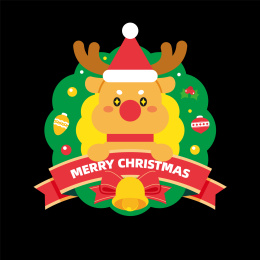 圣诞节矢量贴纸插画