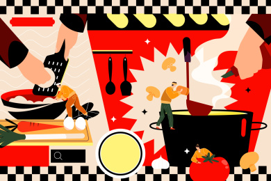 美食餐饮中国风矢量插画