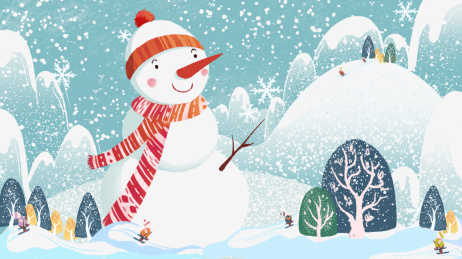 冬天雪人插画