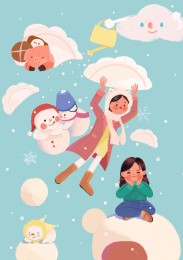 冬天冬至饺子小女孩