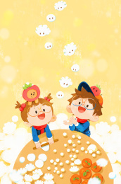 包饺子做汤圆的小孩