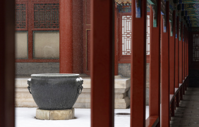 北京故宫冬季宁寿宫雪景