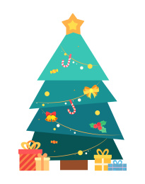 扁平风卡通矢量圣诞树