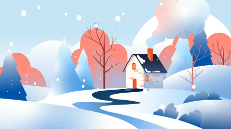 冬季节气矢量插画