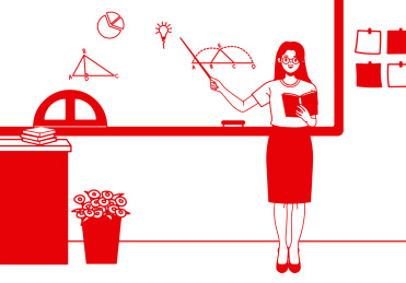 剪纸风格教师节老师插画