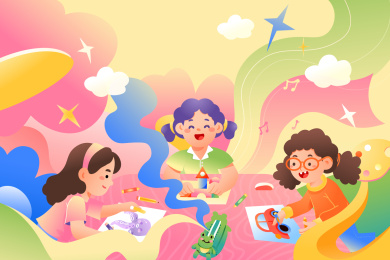 儿童节少儿矢量插画