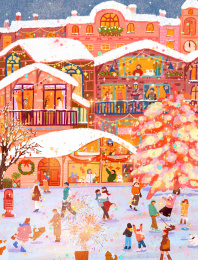 年轻人人群一起庆祝春节跨年节日