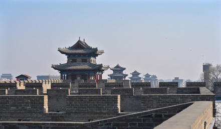 中国山西省忻州市忻府区忻州古城城墙拍摄