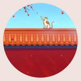 中国风霜降节气插画