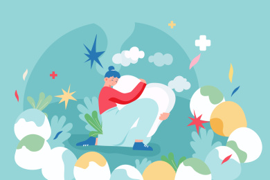 牙齿健康矢量插画