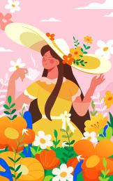 三八妇女节女神节矢量插画