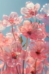 气球花海节日海报3d立体膨胀风格