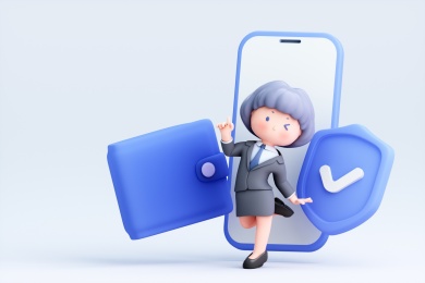 3D渲染的可爱的卡通人物