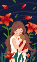 母亲节扁平插画