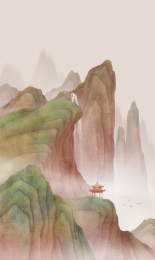 新中式国风山水画古风意境水墨风景装饰画