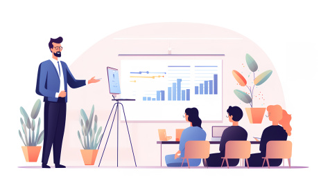 商务会议场景扁平插画